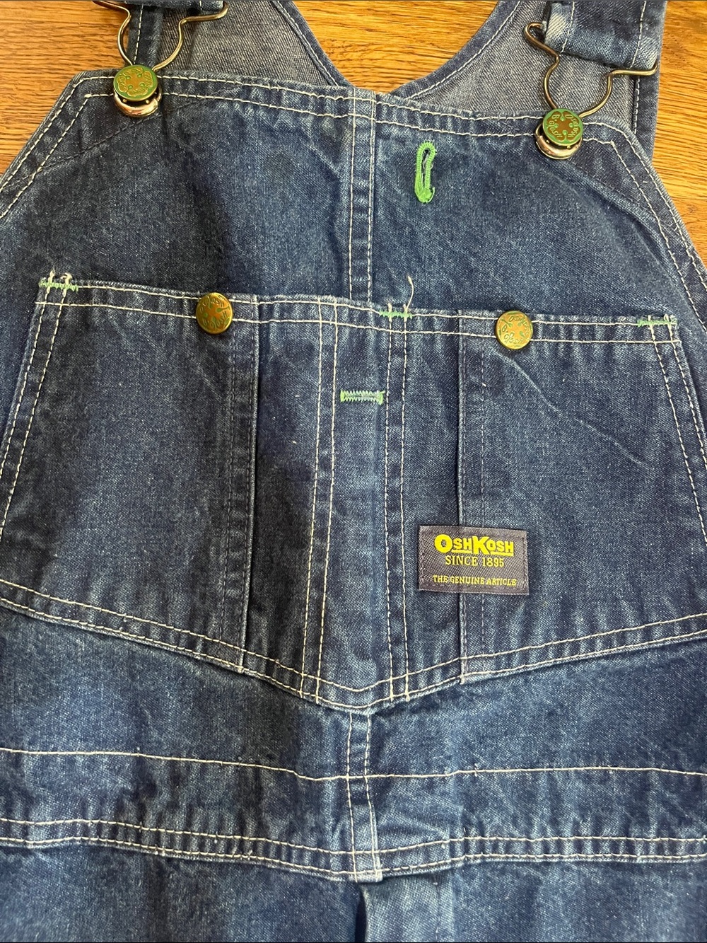 Vintage Oshkosh BGosh Denim Vestbak Work Overalls Union Made Size 44x29 - Picture 3 of 7